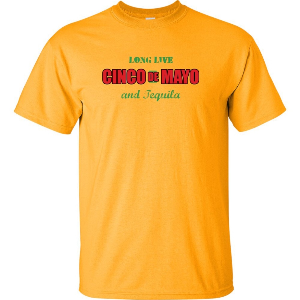 Long Live Cinco de Mayo on a Gold Shirt